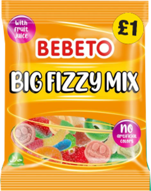 £1 BEBETO BIG FIZZY MIX 10x150g