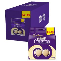 PM £1.35 CAD WHITE BUTTONS *BAGS* 10x85g