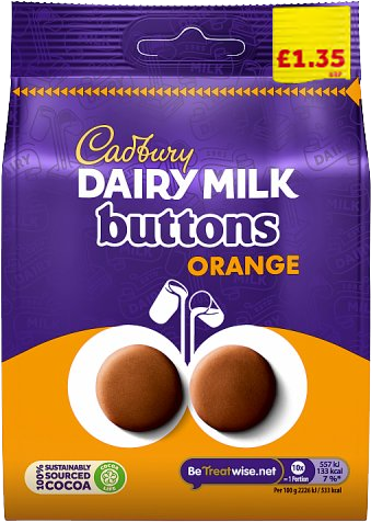 CAD ORANGE BUTTONS *BAGS* 10x95g