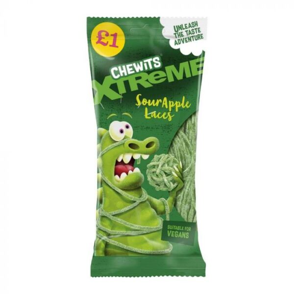 CHEWITS XTR SOUR APPLE LACES 12x160g