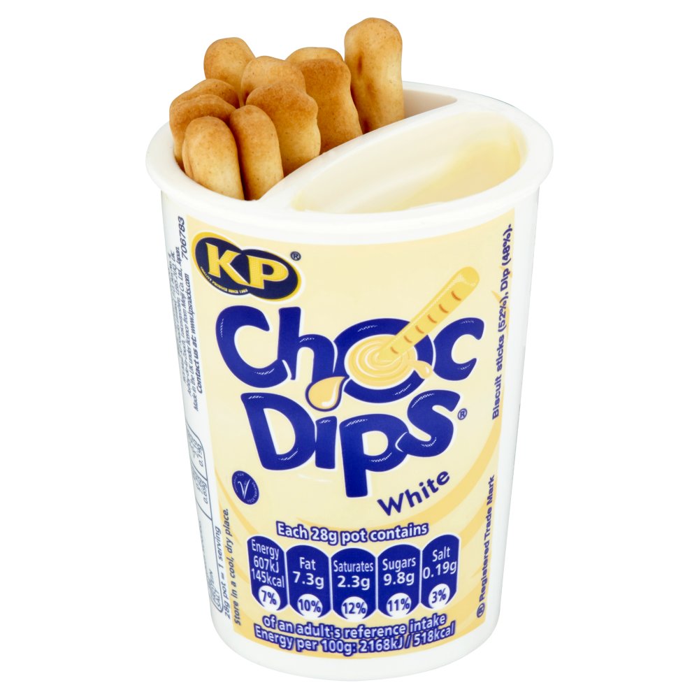 CHOC DIPS WHITE CHOCOLATE 12x28gm