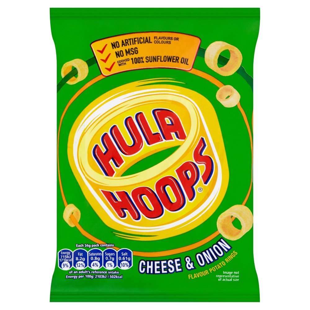 HULAHOOPS CHEESE & ONION (32x34g)