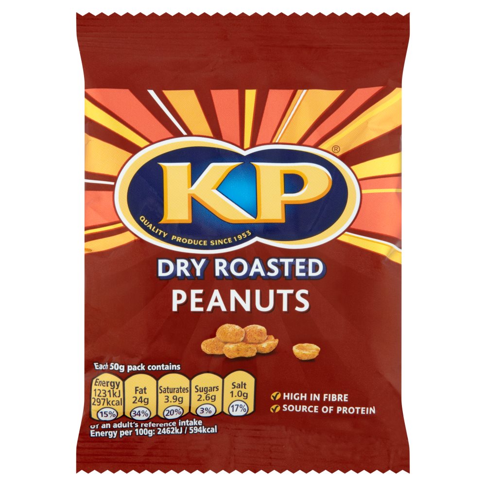 KP DRY ROASTED P/NUT CARDED 21x50g