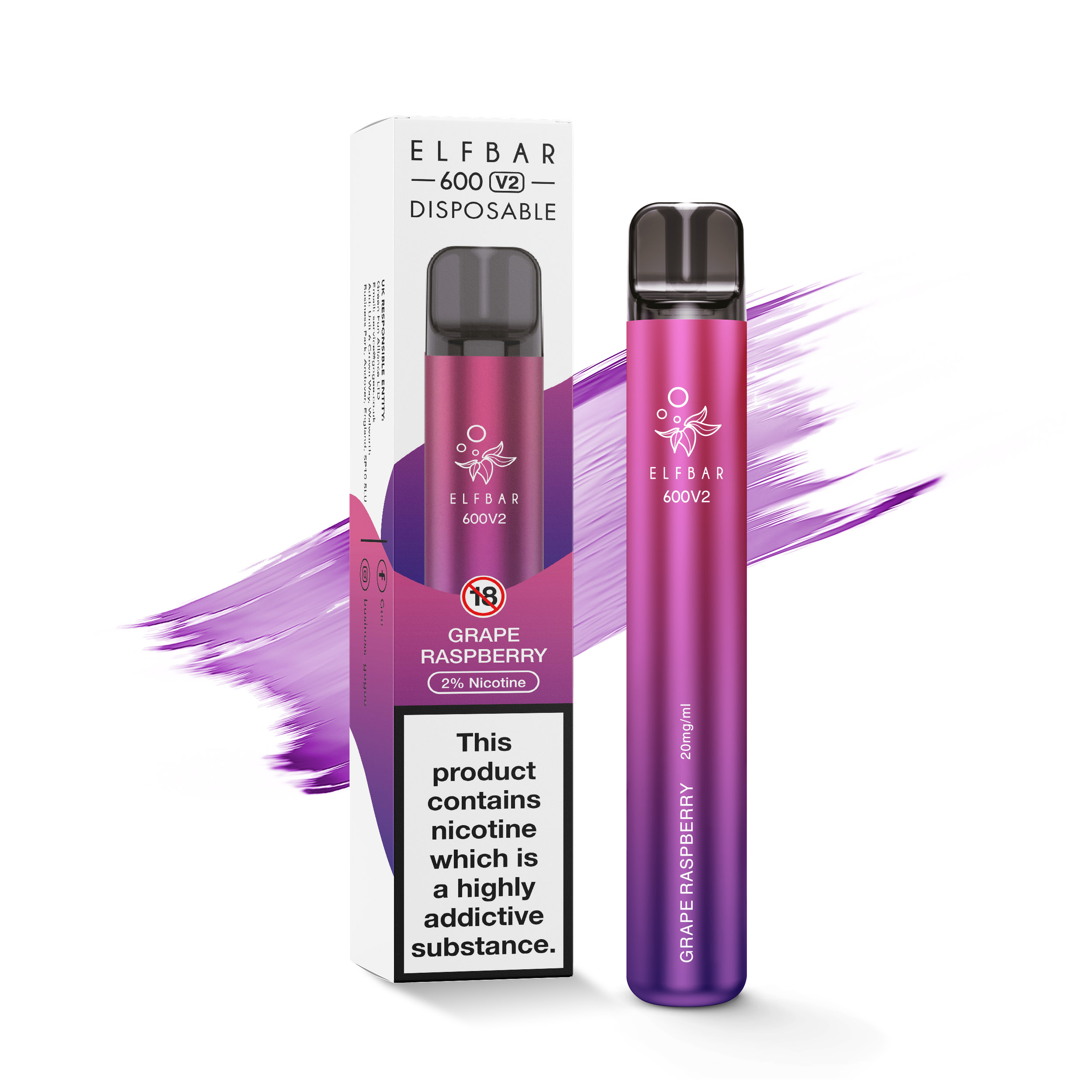 ELF BAR 600V2 GRAPE RASPBERRY x 10's
