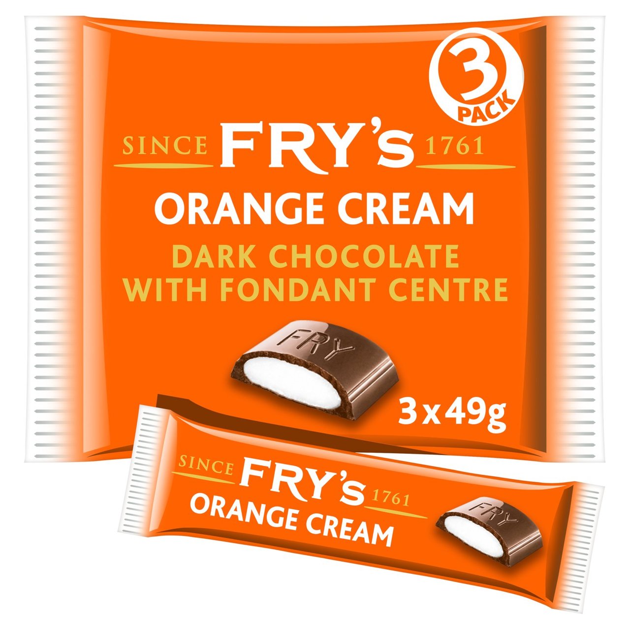 FRY'S ORANGE CHOC CREAM 1x3pkx147gm