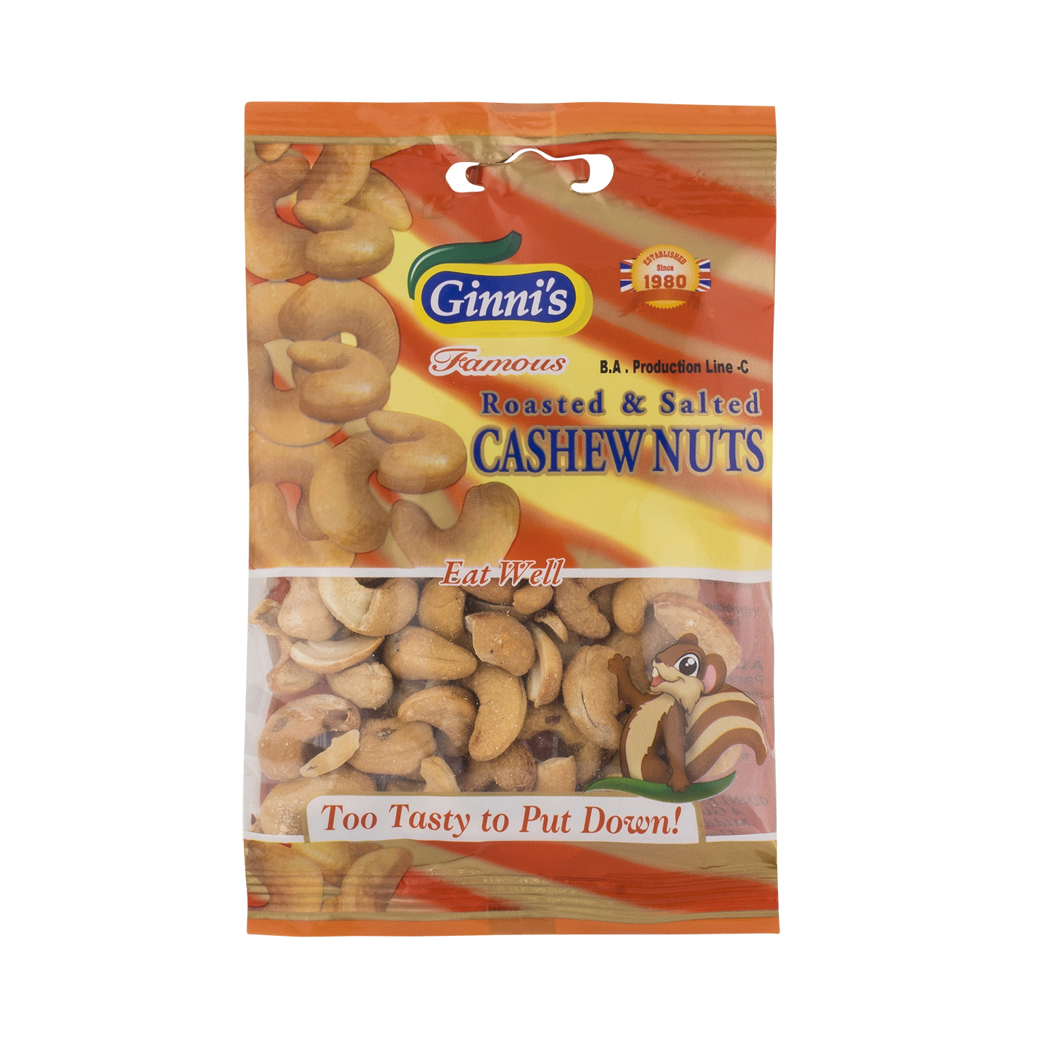 GINNI ROASTED&SALTED CASHEWS (10x55g)