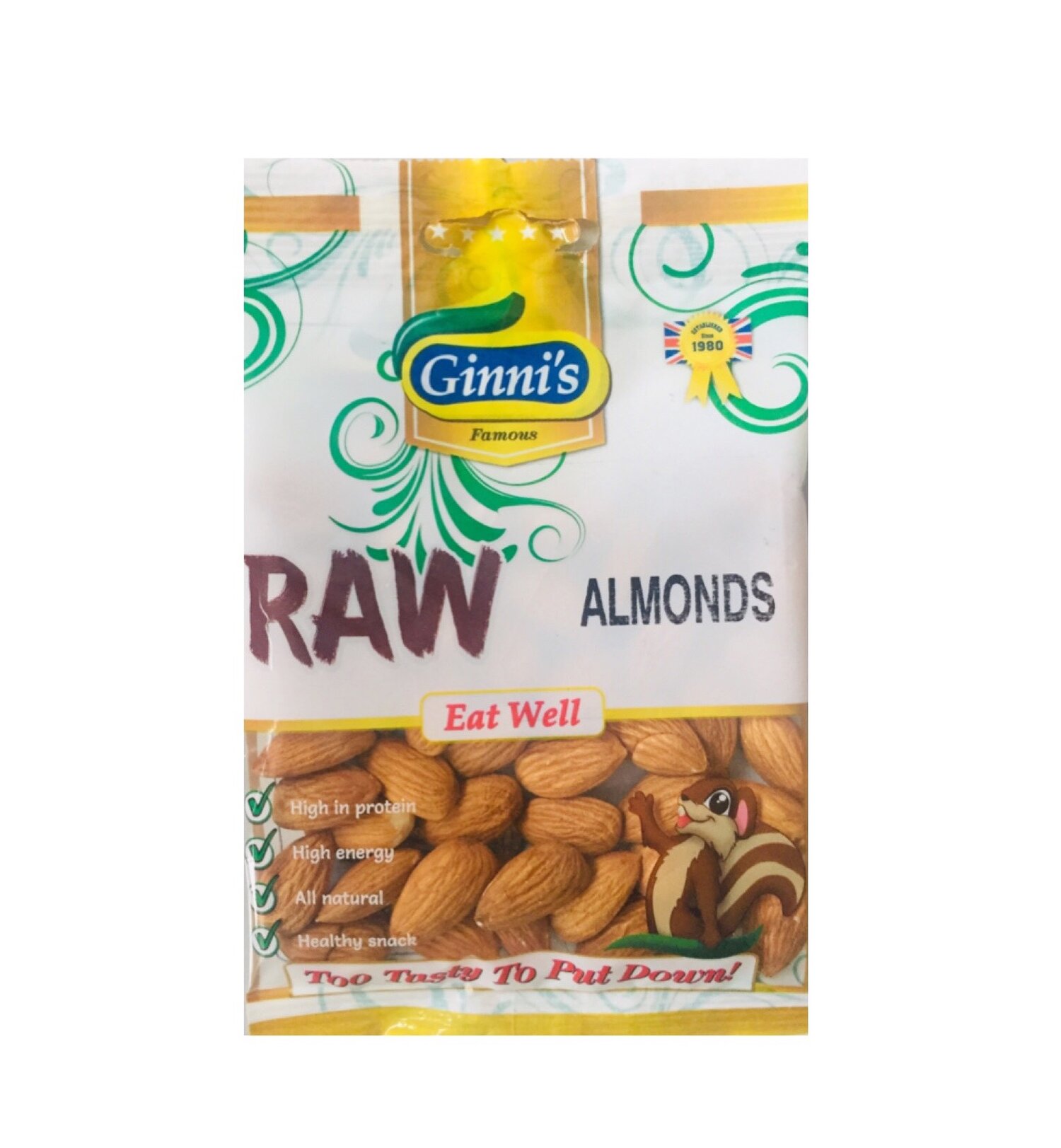 GINNI RAW ALMONDS (10x50g)
