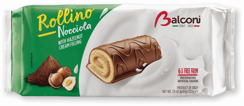 BALCONI 6 ROLLING HAZELNUT CHOC 1x222g