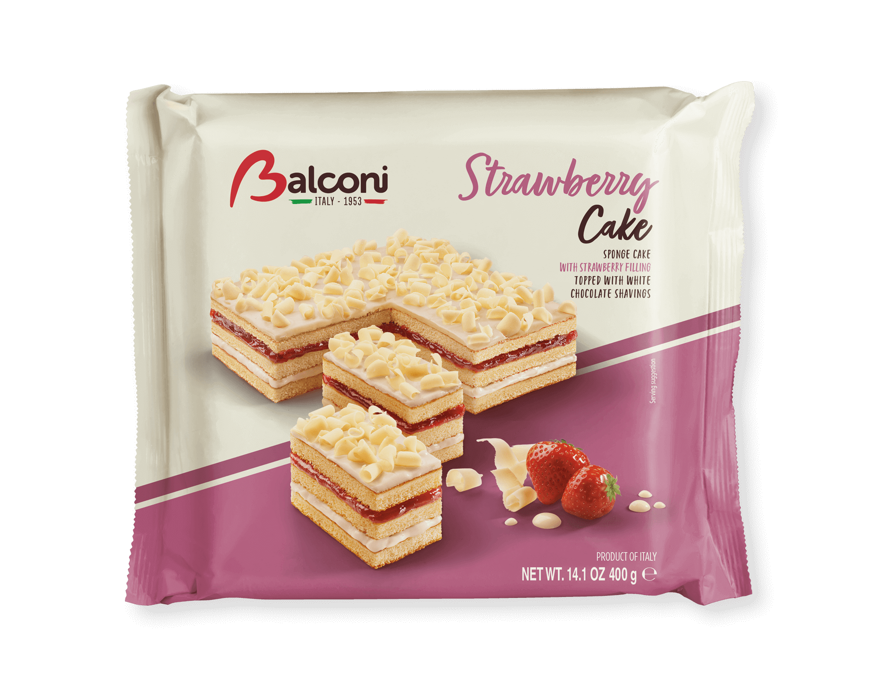 BALCONI STRAWBERRY DESSERT CAKE  1x400gm