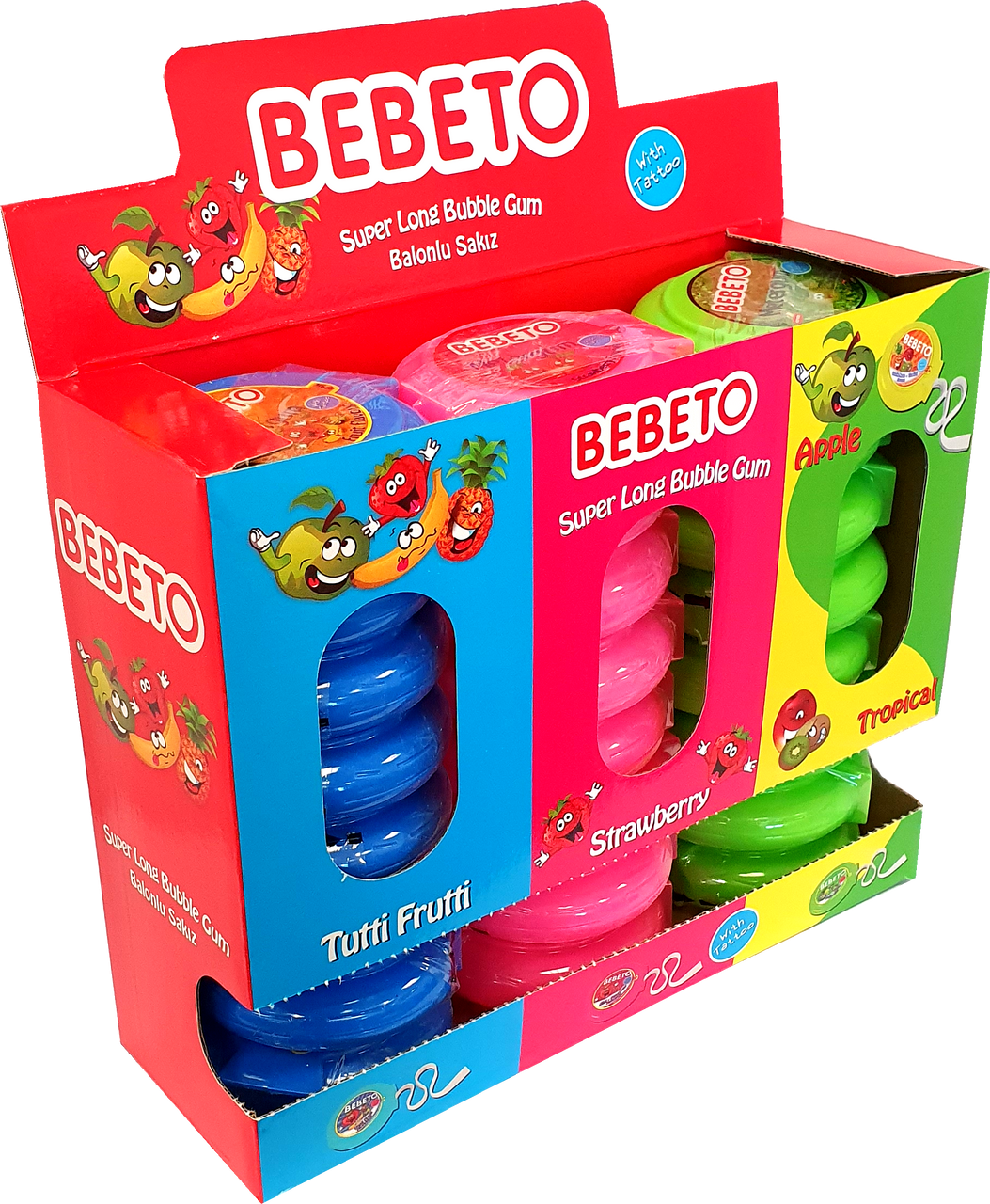 BEBTO B/GUM MIX TAPE DISPNSER x24 RRP99p