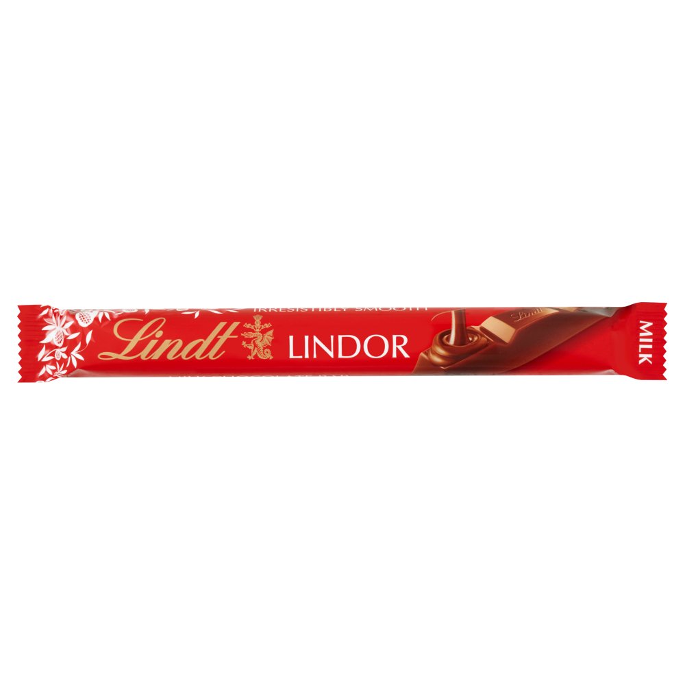 LINDT LINDOR RED MILK CHOC BARS 24x38g