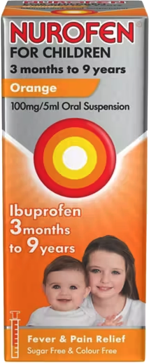 NUROFEN ORANGE bottle (6x100ml) +3mnths-9yrs