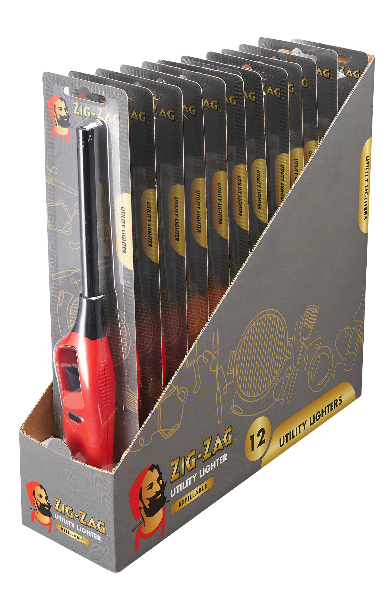 ZIG ZAG TUBE UTILITY LIGHTERS x 12's